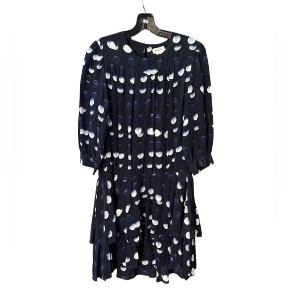 Zadig & Voltaire Navy Blue Silk Roka Dots Mini Dress - Picture 6 of 10
